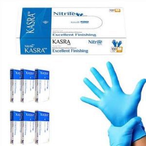 دستکش نیتریل آبی کسری طب